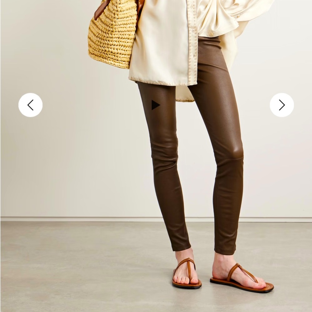 NWT Theory Adbelle chocolate brown leather leggings size 2